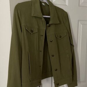 Coldwater Creek hunter green or army green cropped Jacket size M medium